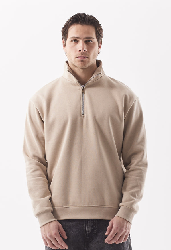 Everyday Half-Zip Sweatshirt Beige