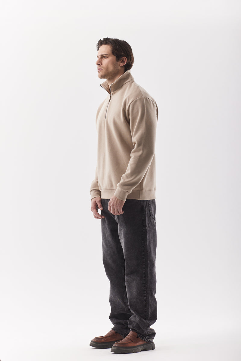 Everyday Half-Zip Sweatshirt Beige