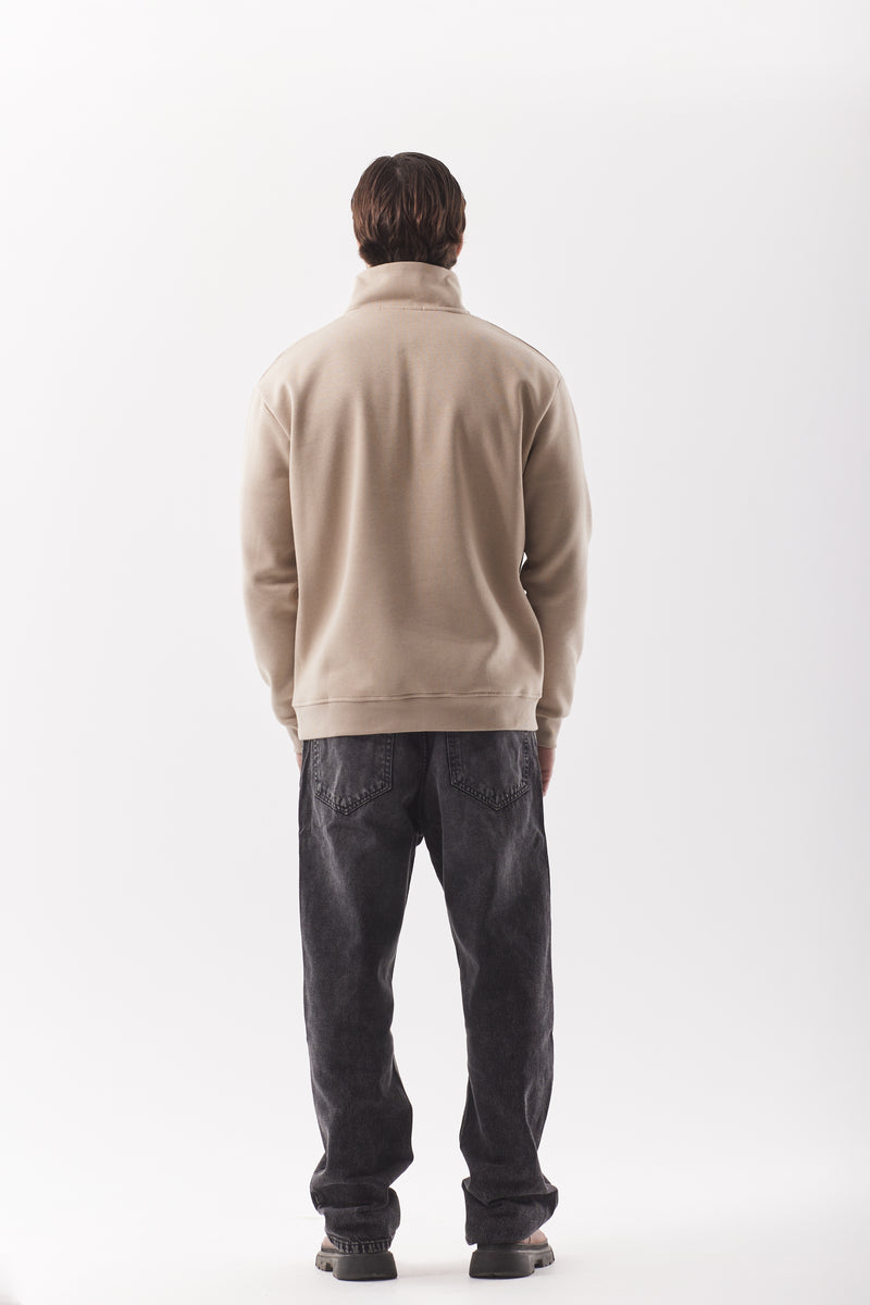 Everyday Half-Zip Sweatshirt Beige